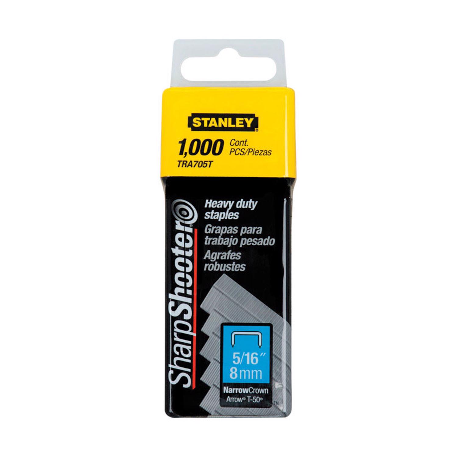 Stanley Sharp Shooter 27/64 in. W X 5/16 in. L Narrow Crown Heavy Duty Staples 1000 pk