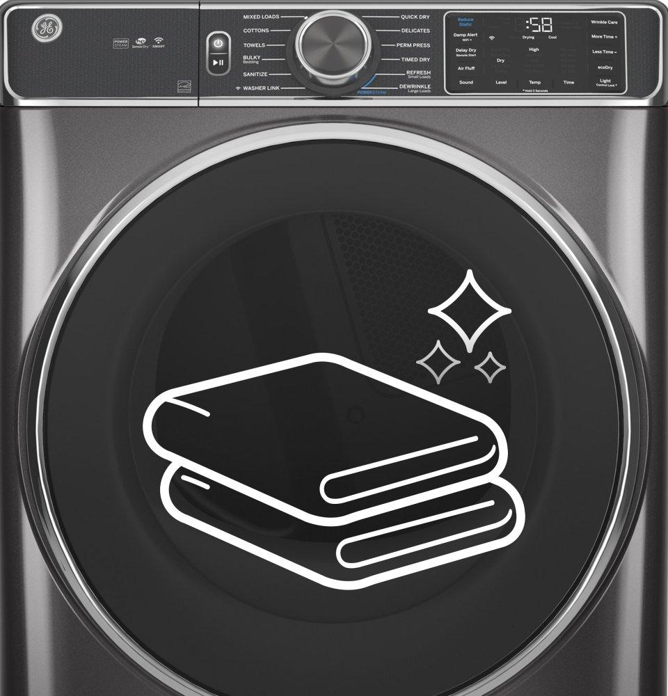 Ge Appliances GFD85ESSNWW Ge® 7.8 Cu. Ft. Capacity Smart Front Load Electric Dryer With Steam And Sanitize Cycle