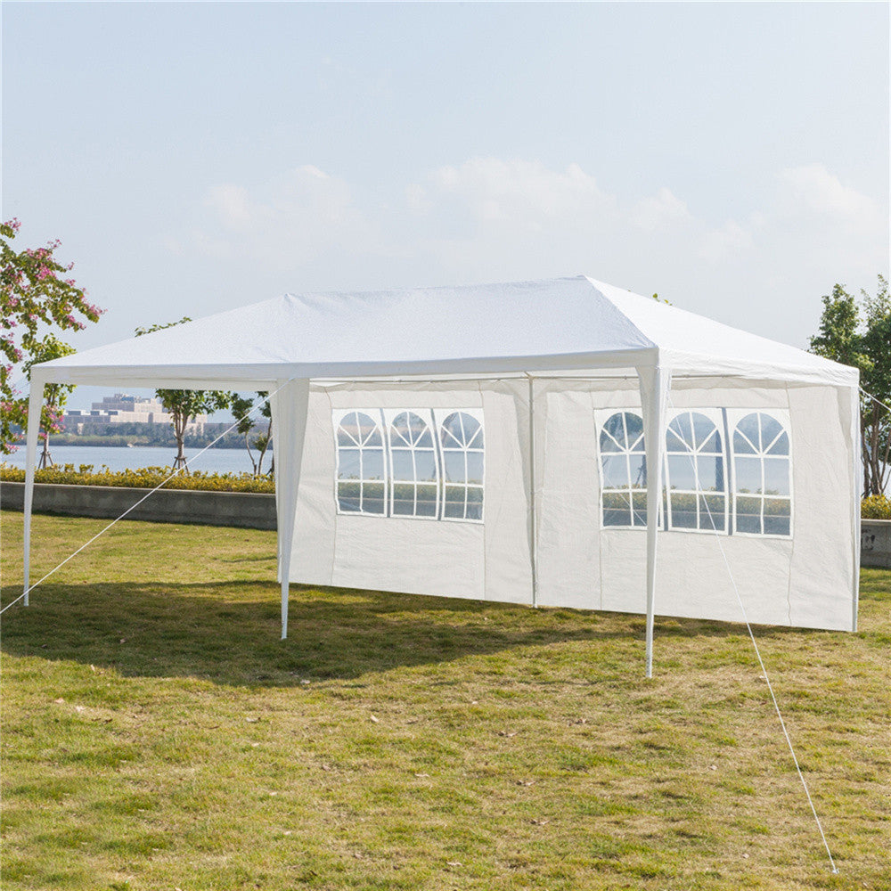 10 x 20 Ft Party Tent 4 Sides Wall Patio Canopy Tent with Iron Tube Frame Outdoor Wedding BBQ Parking Gazebo Pavilion