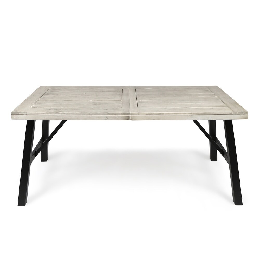 Borocay Outdoor Rectangle Acacia Wood Dining Table by Christopher Knight Home   70.50 x 35.00 x 29.25