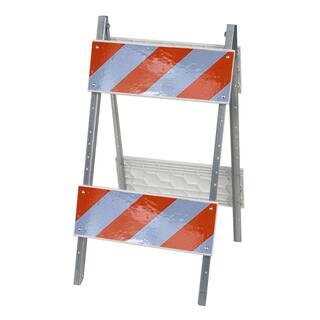 Three D Traffic Works 88 in. PlasticGalvanized Sheet Type II Folding Barricade 230253