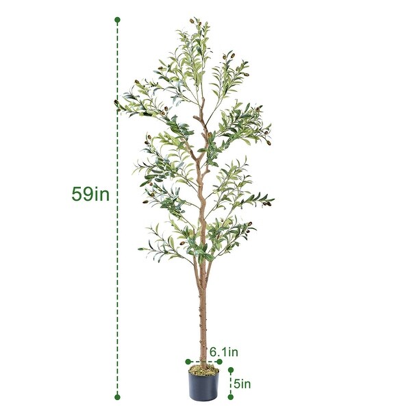 VECELO 59~71 Inch Artificial Olive Tree