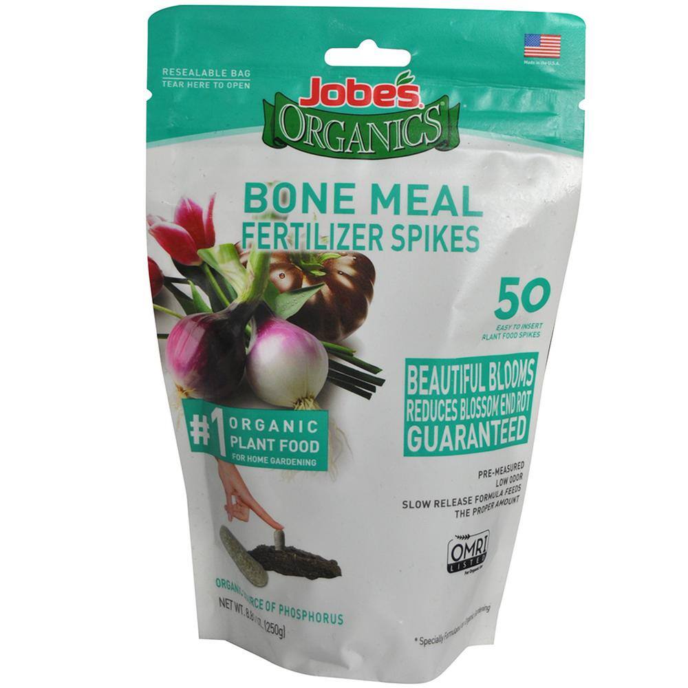 Jobe's Organics Organic Bone Meal Plant Food Fertilizer Spikes OMRI Registered (50-Pack) 06328