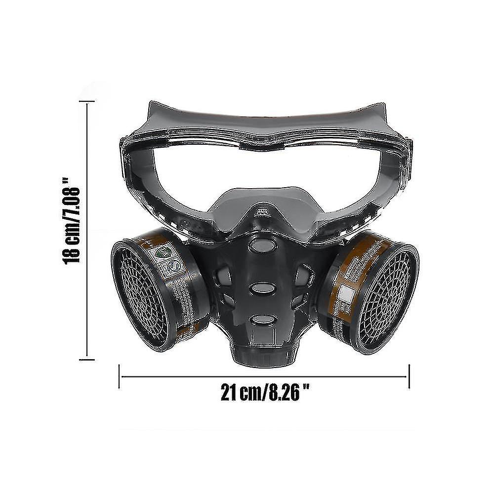 Gas Mask With Safety Goggles， Dust Respirator With Activated Carbon Filter， Reusable