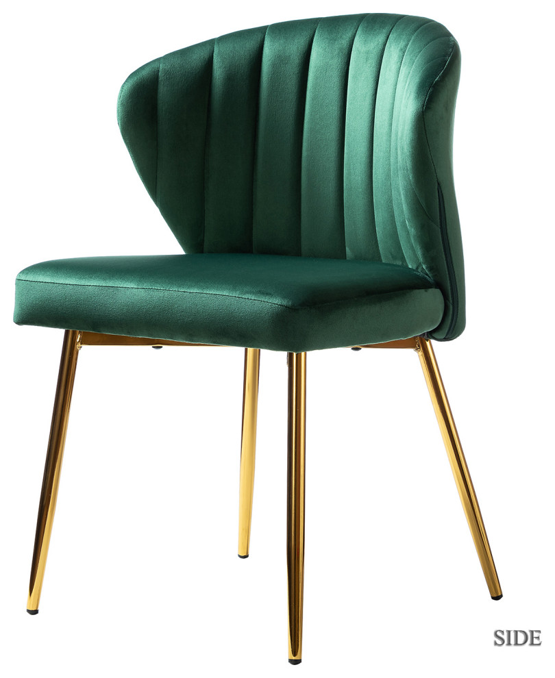 Luna Contemporary Side Chair With Tufted Back   Midcentury   Armchairs And Accent Chairs   by Karat Home  Houzz