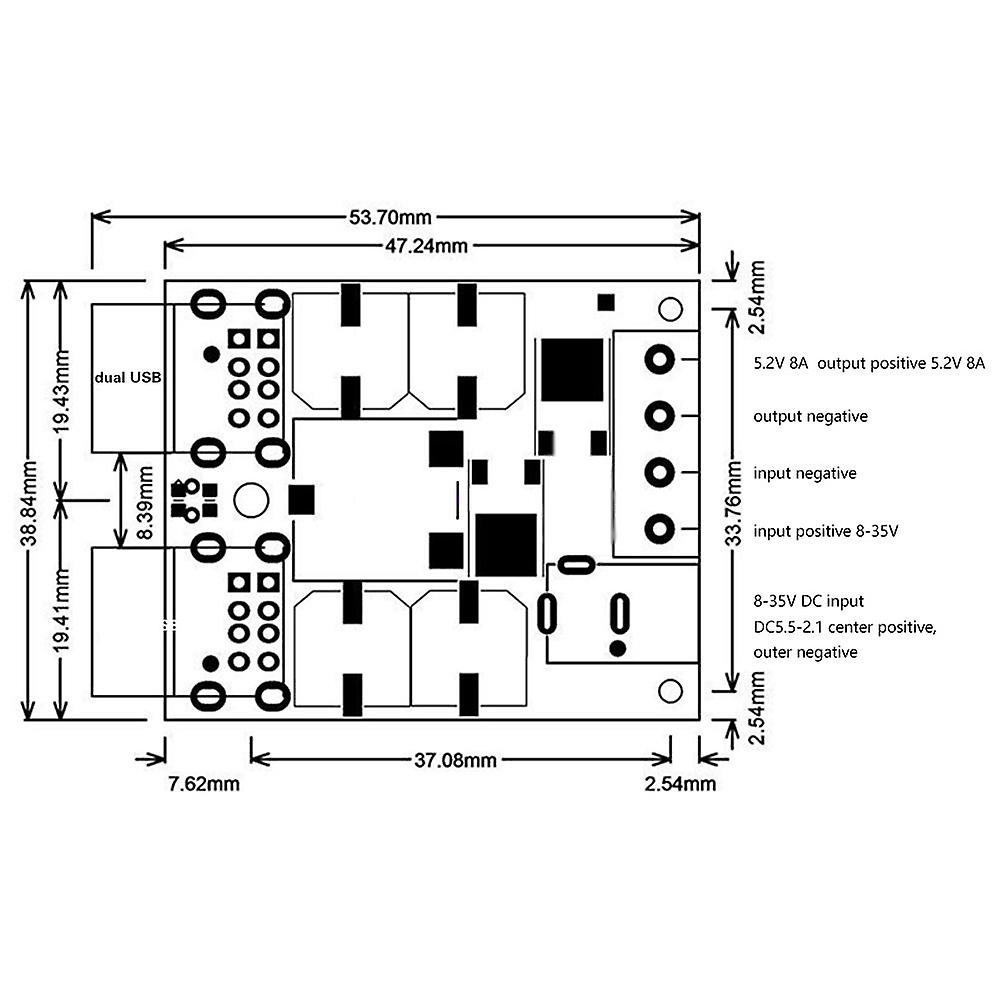 Dc-dc Voltage Step Down Power Supply Buck Module Car 12v 24v 8-35v To 5v 8a 4 Usb Phone Charger