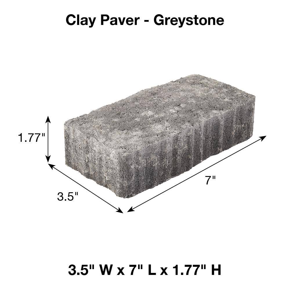 Pavestone Clayton 7 in. L x 3.5 in. W x 1.77 in. H Greystone Concrete Paver (840-Pieces142.8 sq. ft.Pallet) 11019534