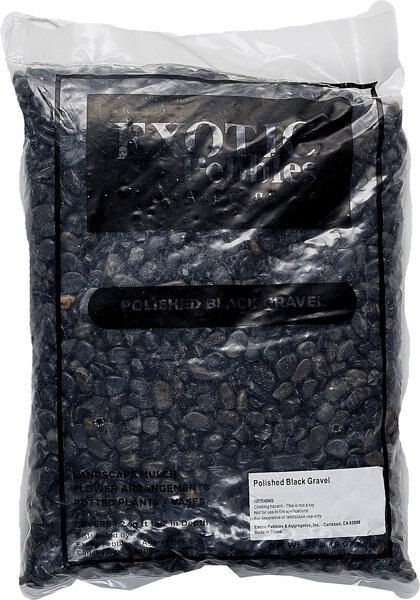 Exotic Pebbles Polished Black Reptile and Terrarium Gravel