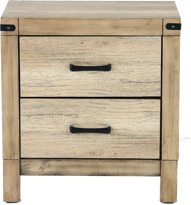 Matteo Rustic Contemporary Antiqued White Nightstand