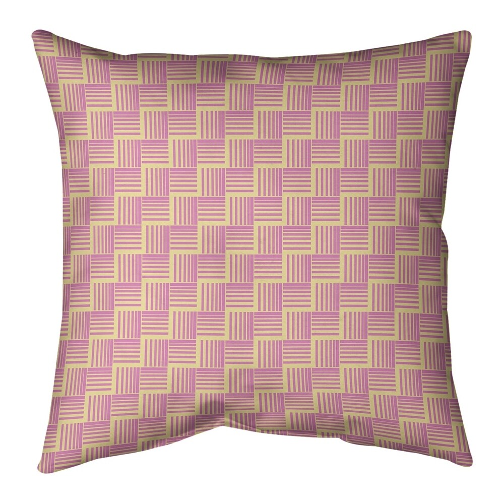 Two Color Basketweave Stripes Indoor/Outdoor Pillow