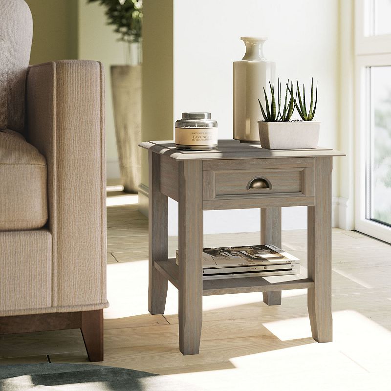 Simpli Home Burlington Square Traditional End Table