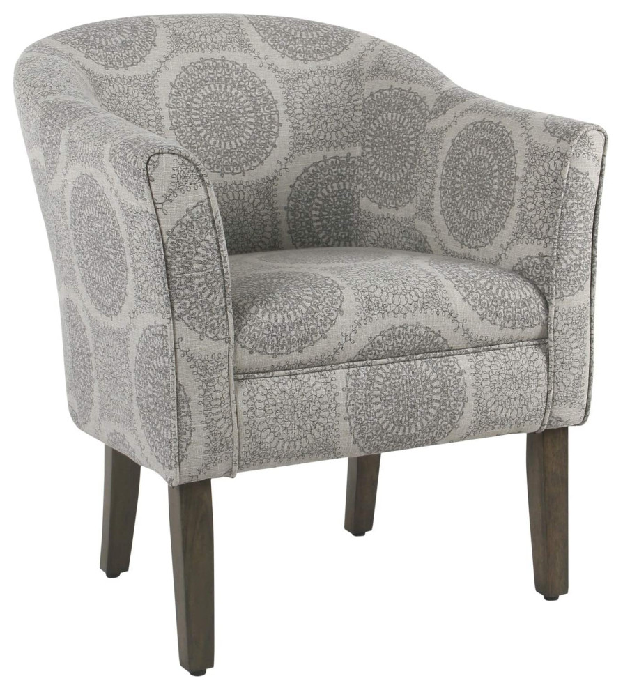 Benzara BM194022 Stripped Pattern Fabric Upholstered Wooden Accent Chair   Farmhouse   Armchairs And Accent Chairs   by Benzara  Woodland Imprts  The Urban Port  Houzz