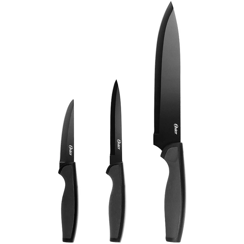 Oster Slice Craft 3 Piece Stainless Steel Cutlery Set in Black