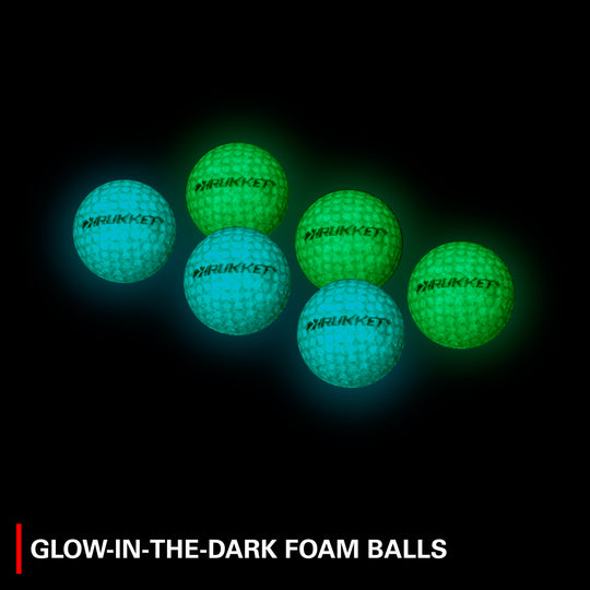 Rukket Sports Haack Pro Light-Up Chipping Net with 6 Tru-Spin Glow-in-the-Dark Practice Balls