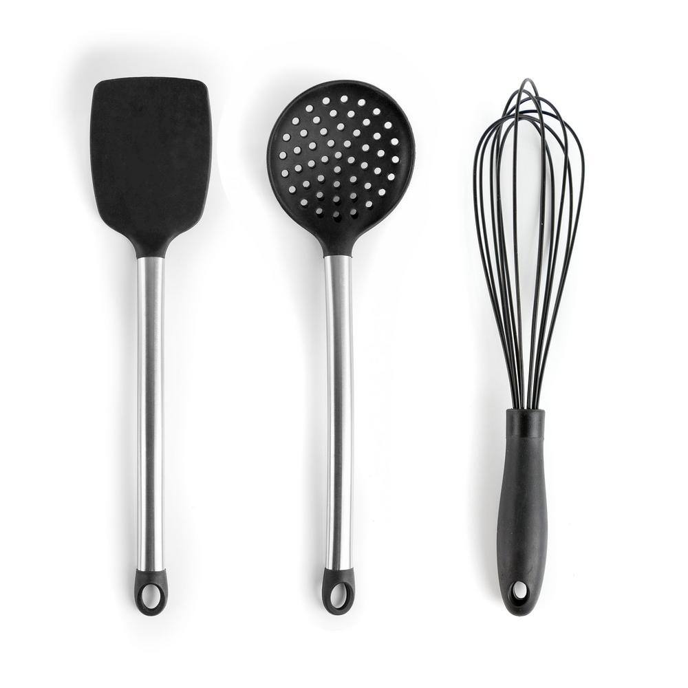 MegaChef Gray Silicone and Stainless Steel Cooking Utensils (Set of 14) 985114355M