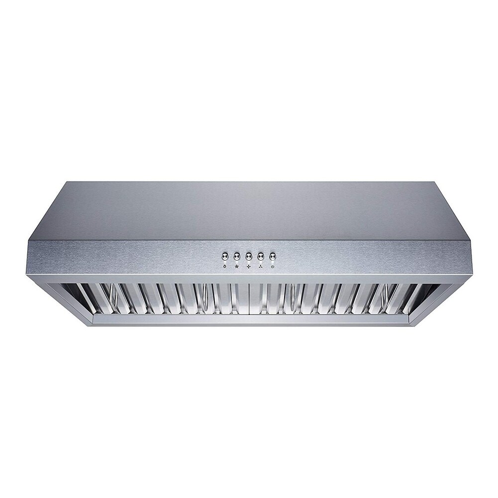 Winflo 30 in. 298 CFM Ductecd Stainless Steel Under Cabinet Range Hood with Baffle Filters