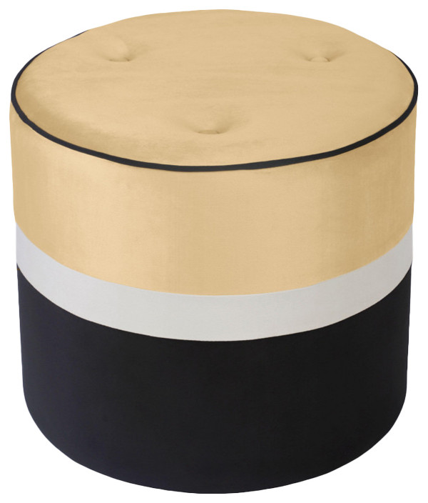 Klondike Two Tone Velvet Ottoman   Transitional   Footstools And Ottomans   by TOV Furniture  Houzz