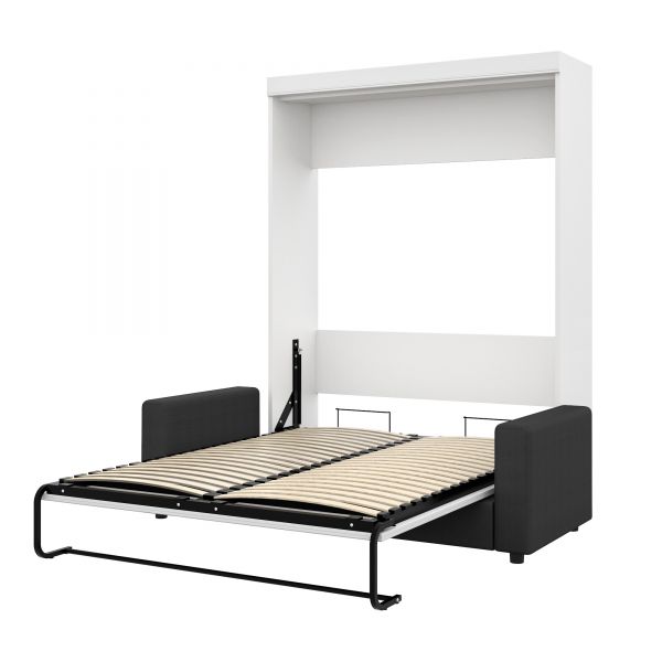 Bestar Edge by Bestar 2-Piece Queen Wall Bed and Sofa Set - White and Grey