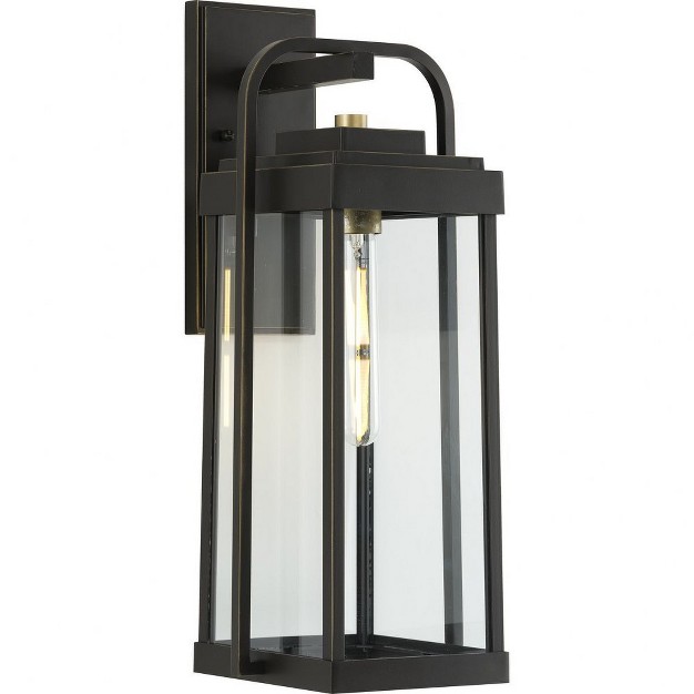 Progress Lighting Walcott 1 light Outdoor Wall Lantern Antique Bronze Clear Glass Panels