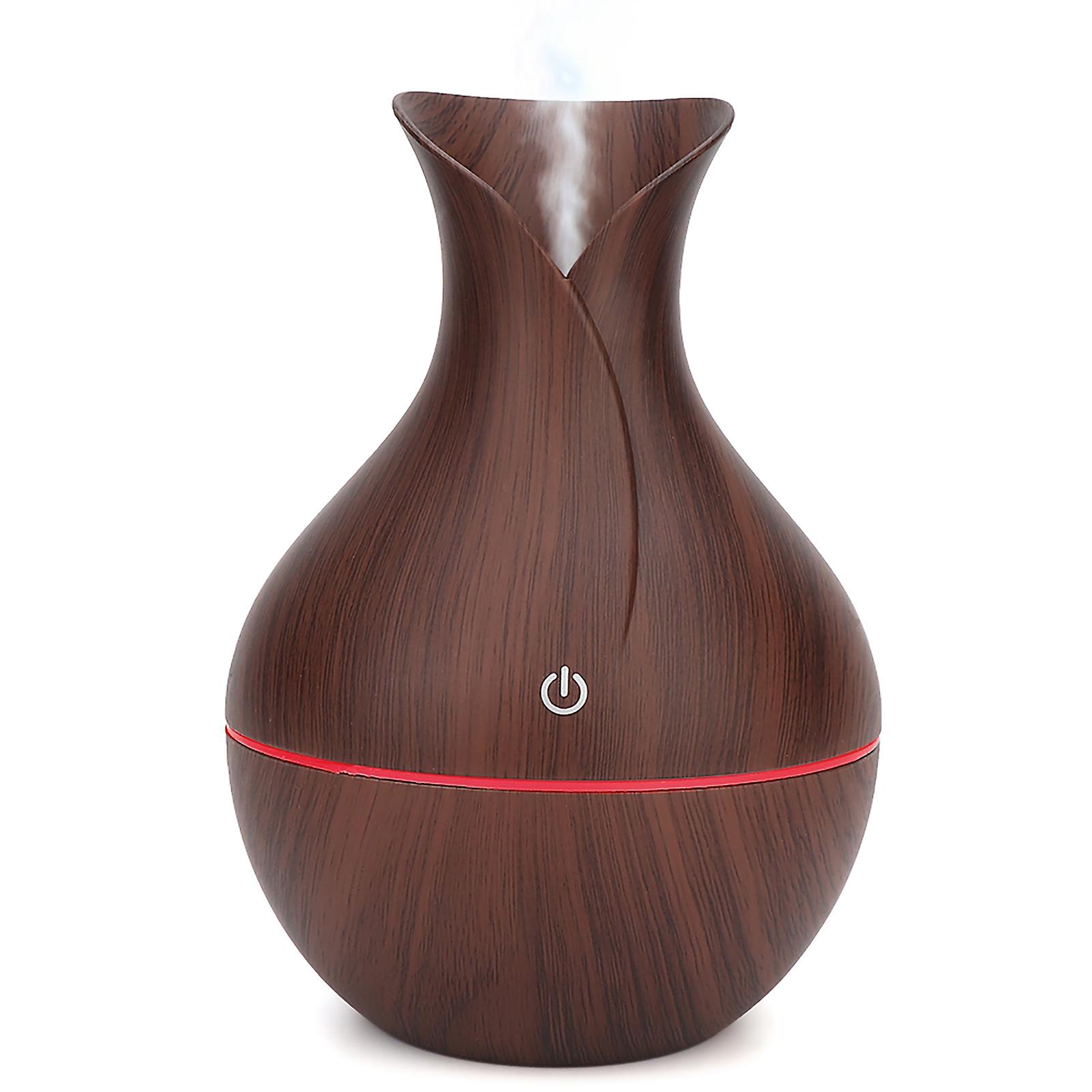 Usb Led Ultrasonic Wooden Humidifier Air Purifier With 7 Colors Light For Home (dark Wooden Grain)