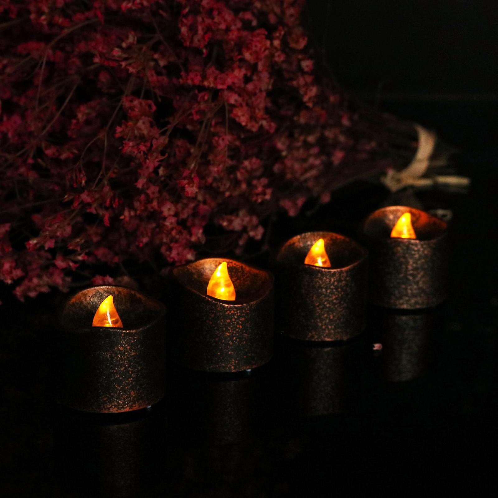 Simulated Plastic Led Candle Lamp Halloween Decoration - Recessed Yellow Flashing