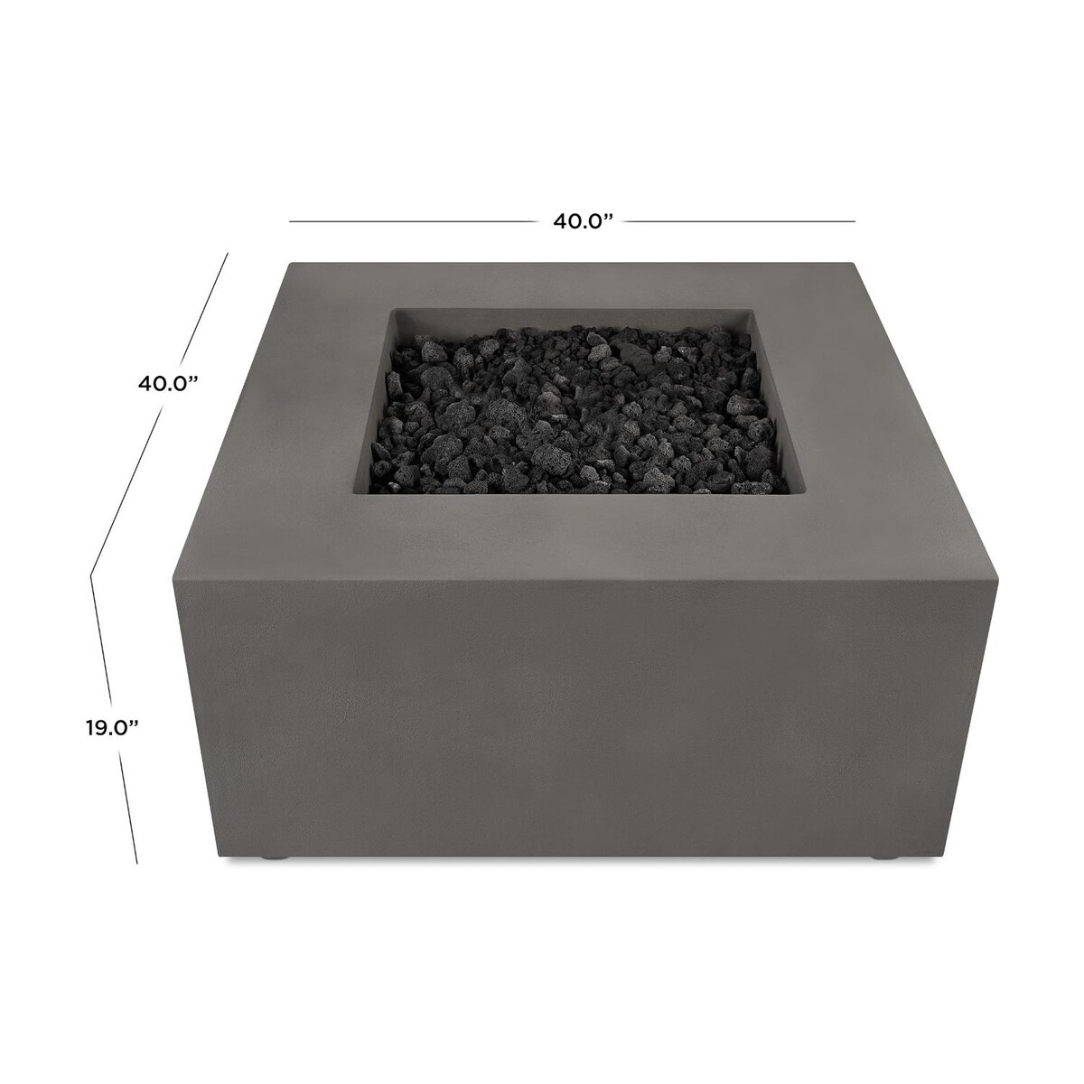 Signature Estes 40-Inch Casual Square Propane Fire Table