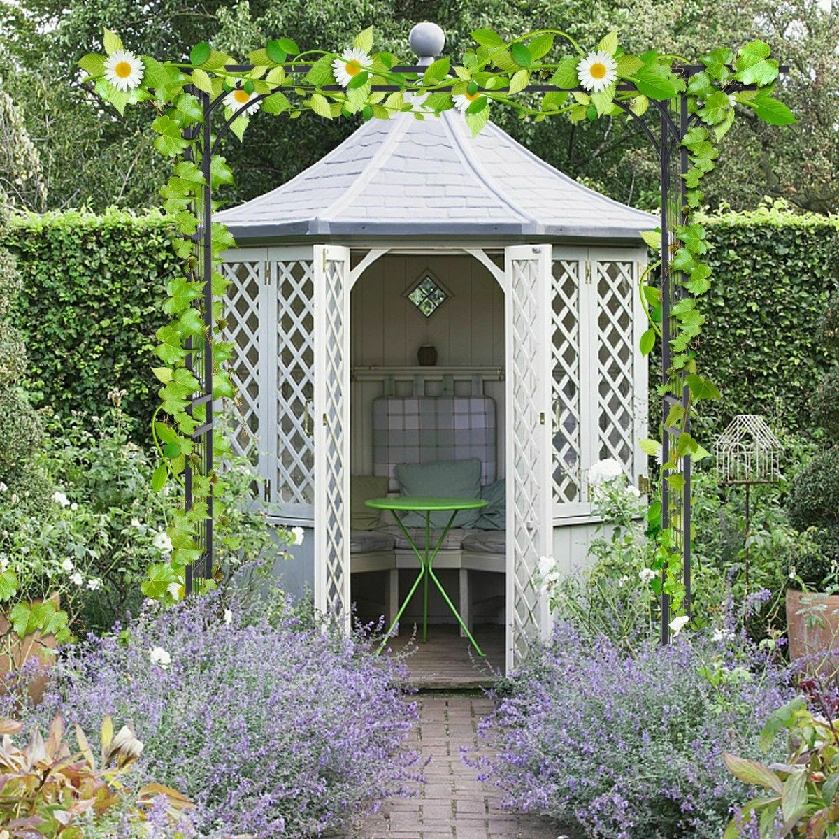 Metal Pergola Garden Arbor Arch Wedding Arch for Outdoor Patio Backyard