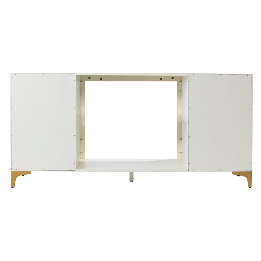 SEI Furniture Lillyvale Contemporary Media TV Stand with Electric Fireplace Insert and Storage