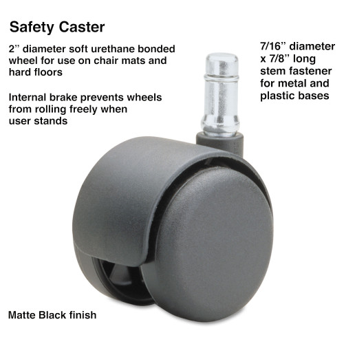 Master Caster Safety Casters， Standard Neck， Grip Ring Type B Stem， 2