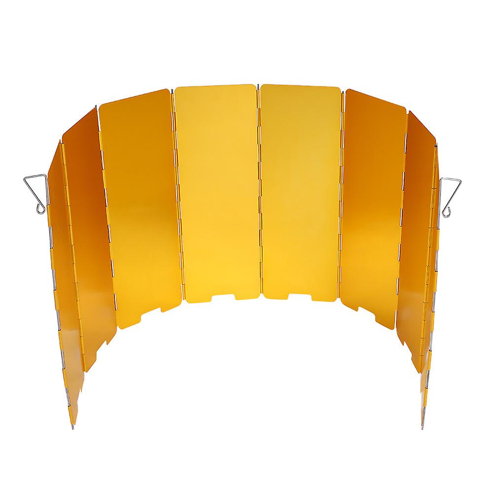 8 Plate Foldable Stove Windshield Outdoor Camping Accessory Cooking Gas Wind Shield (yellow)