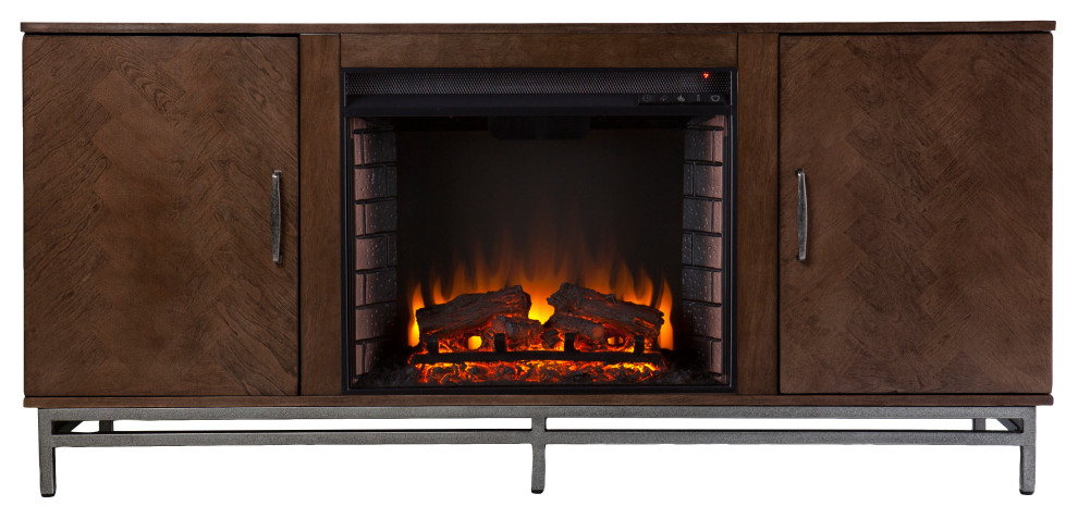 Venallo Electric Fireplace With Media Storage   Transitional   Entertainment Centers And Tv Stands   by SEI  Houzz