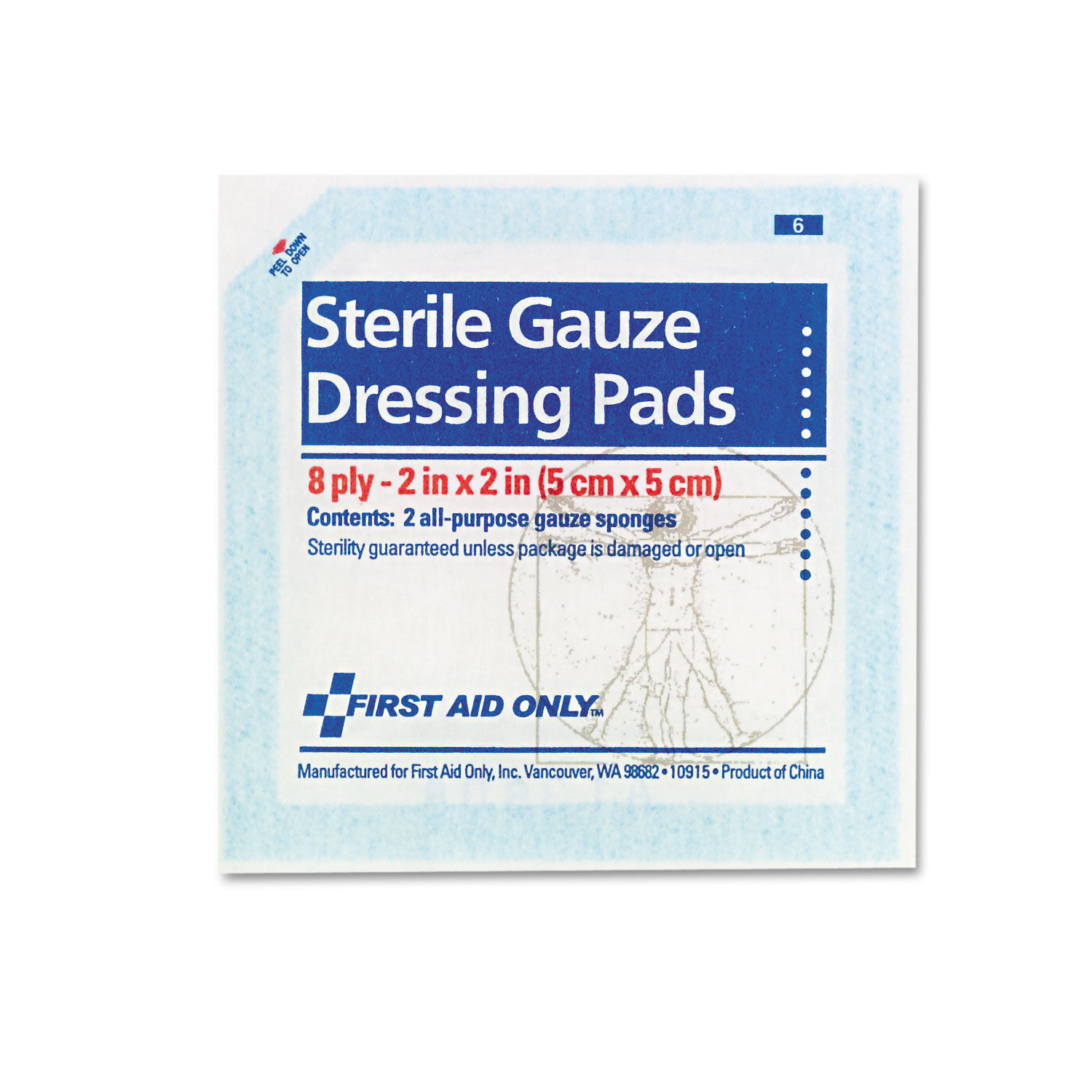 SmartCompliance Gauze Pads by First Aid Onlyandtrade; FAOFAE5000