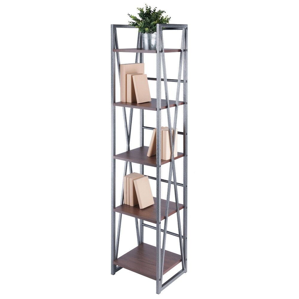Isa 3/4/5 Tier Shelf  Graphite and Walnut