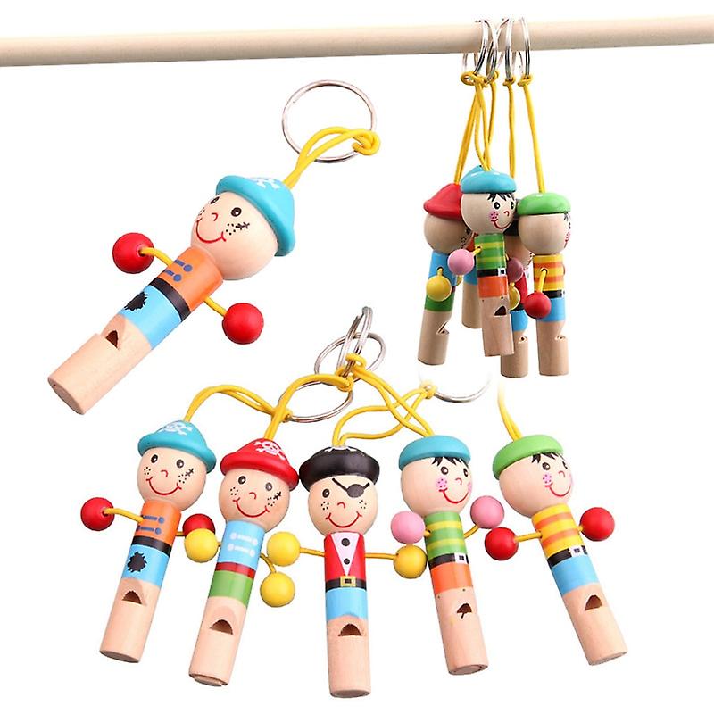 1pc Children Wooden Whistle Pirate Toy Musical Gift Educational Musical Toys Festival Birthday