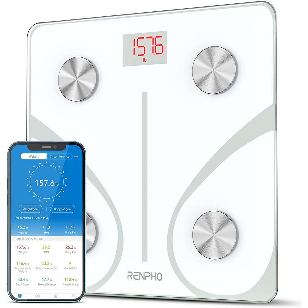 RENPHO Bluetooth Smart Body Scale with 13-Metrics in White PUS-ES-32MD-WH