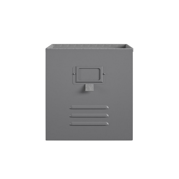 Little Seeds Nova 3 Pack Multipurpose Metal Locker Storage Bins Graphite Gray