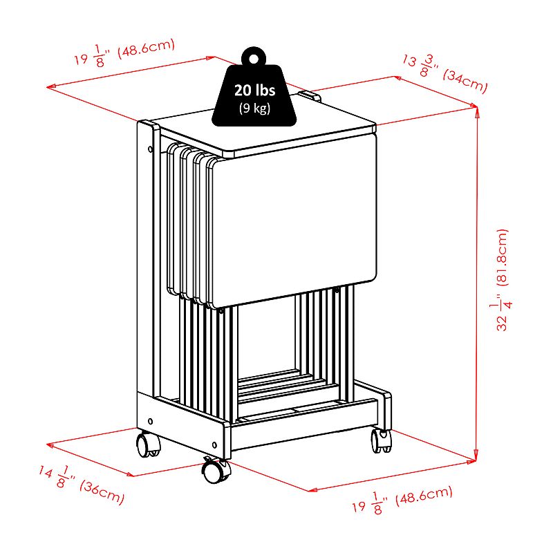 Winsome Brienda 5-Piece Flip Top Snack Table Set