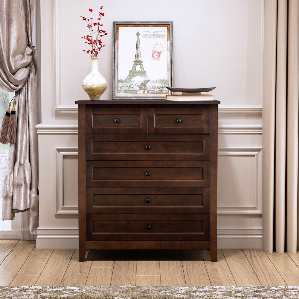 Retro 6 Drawer Dresser Cabinet