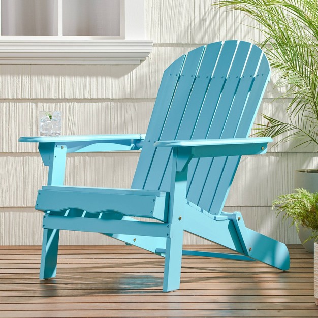 Malibu Outdoor Acacia Wood Adirondack Chair Teal Christopher Knight Home