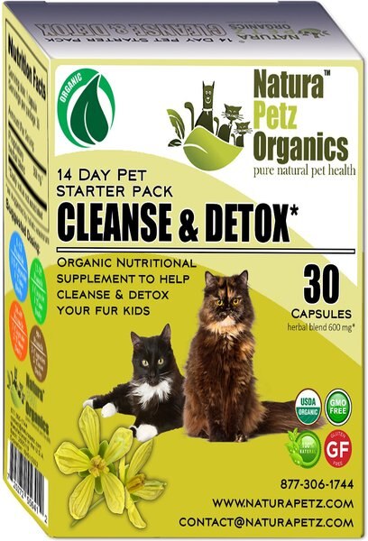 Natura Petz Organics Cleanse and Detox Starter Pack Cat Supplement， 30 count