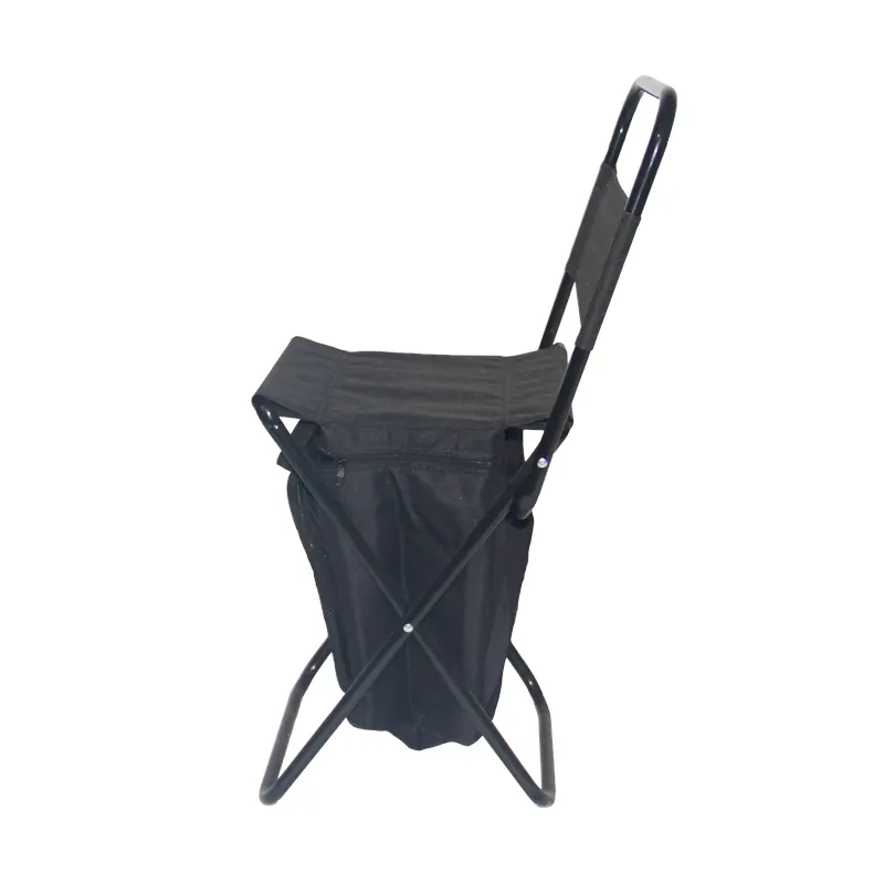 Wholesale Outdoor Modern Multifunctional Portable Tourist Steel Tube Folding Stool With Cooler Bag