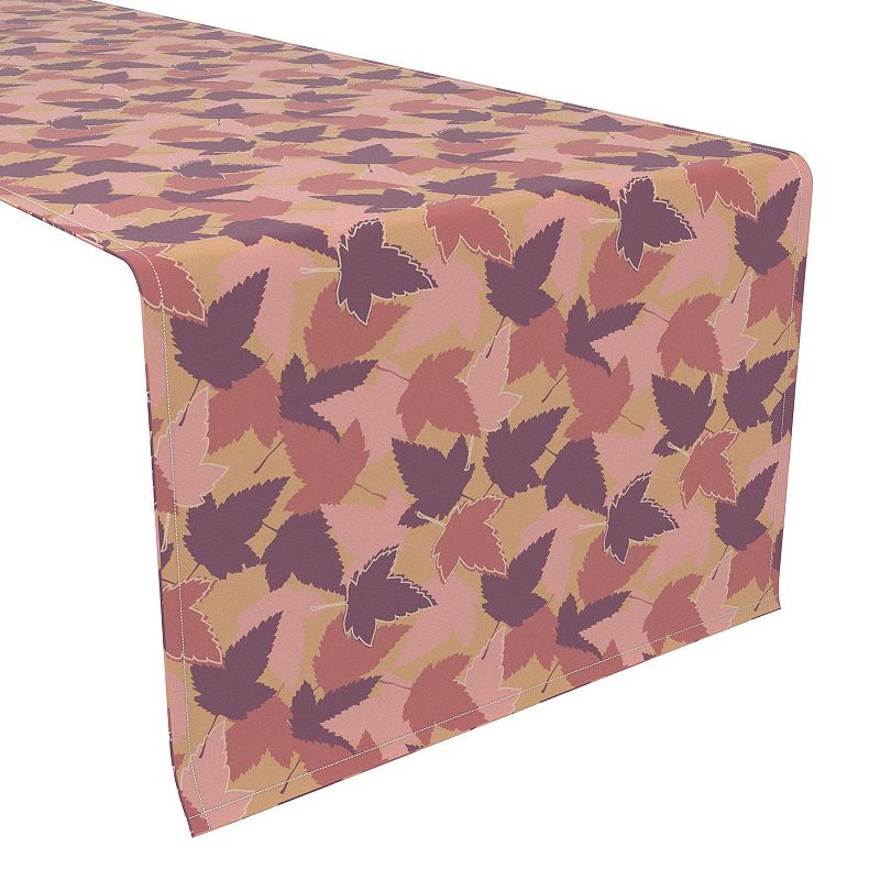 Table Runner， 100% Polyester， 12x72， Fall Season Maple Leaves