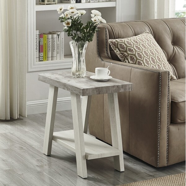 Roundhill Furniture Athens Contemporary Wood Shelf Side Table