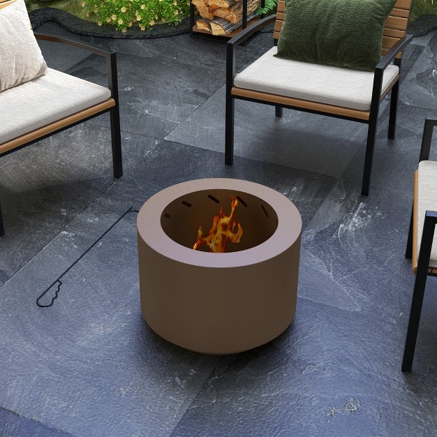 Wood Burning Firepit With Poker Stainless Steel