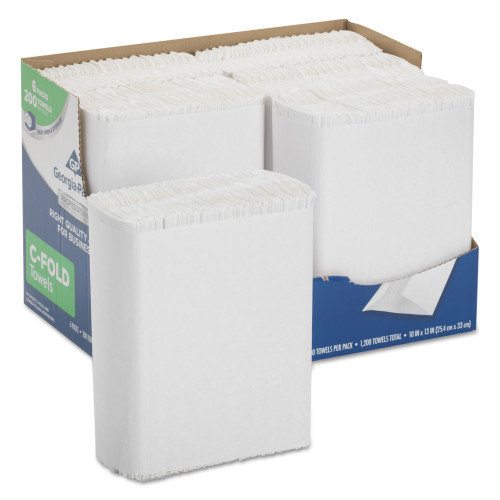 Georgia Pacific Professional Professional Series Premium Folded Paper Towels in Convenient EZ Access Carton， C-Fold， 10 x 13， 200/Pack， 6 Packs/Carton (2112014)