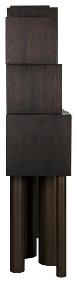 Mr. Roberts Shelving  Ebony Walnut with Metal Legs   Transitional   Bookcases   by HedgeApple  Houzz