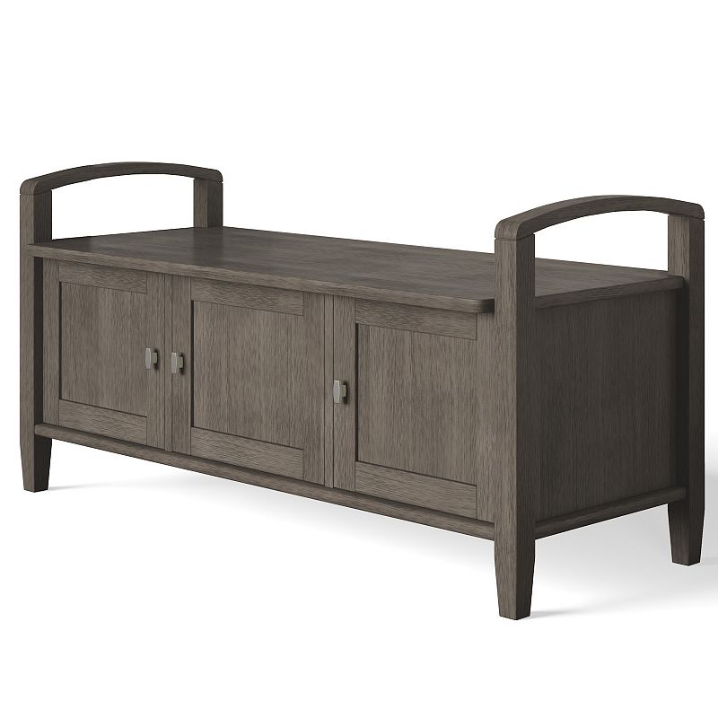 Simpli Home Warm Shaker Rustic Entryway Storage Bench