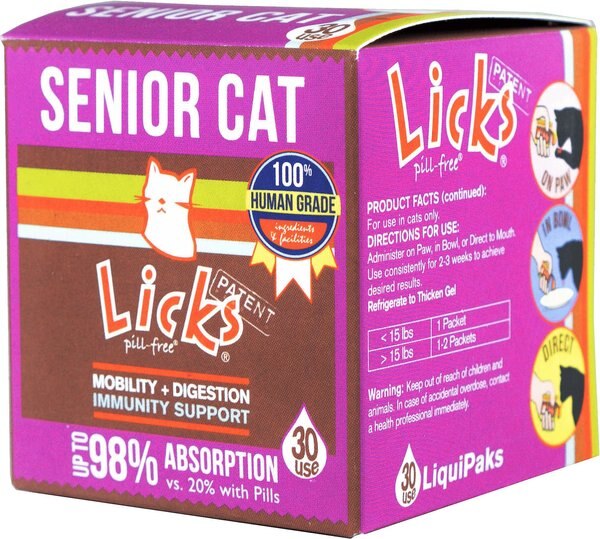 Licks Pill-Free SENIOR Mobility + Long-Term Health Support Senior Cat Supplement