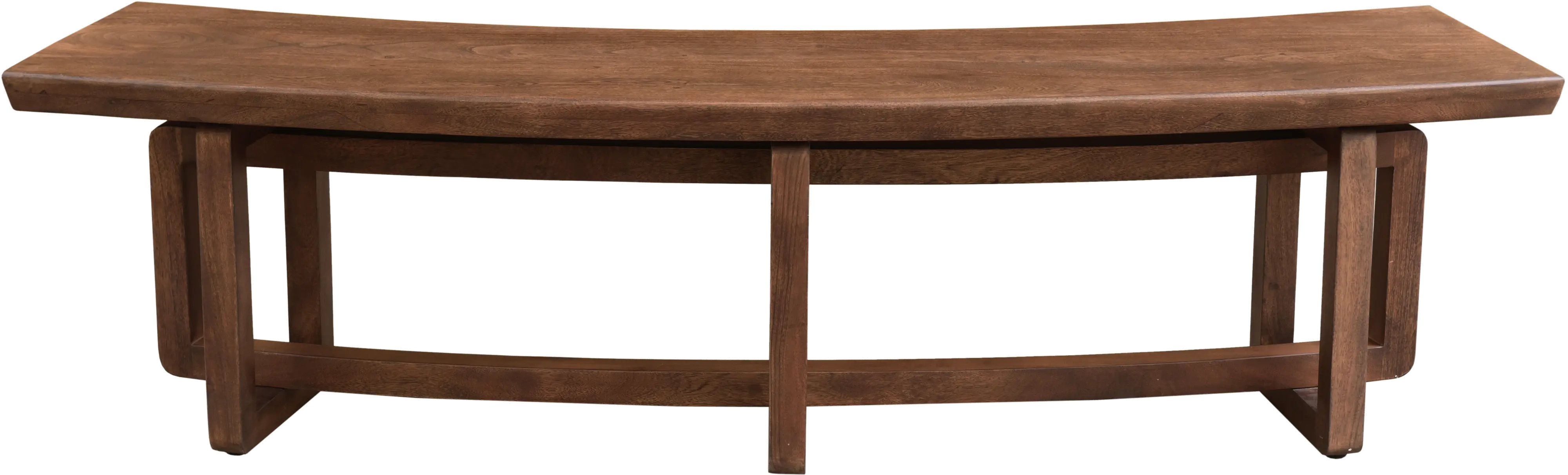 Arcadia Brown Curved Dining Bench