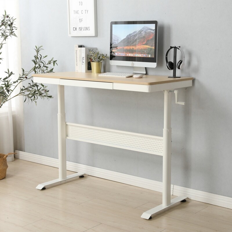 Height Adjustable Standing Desk  Large Sit Stand Up Desk with Drawer and 4 Controller  Computer Desk  Ergonomic Workstation